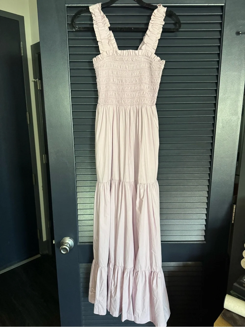 Abercrombie Lilac Smocked Tiered Maxi Dress M